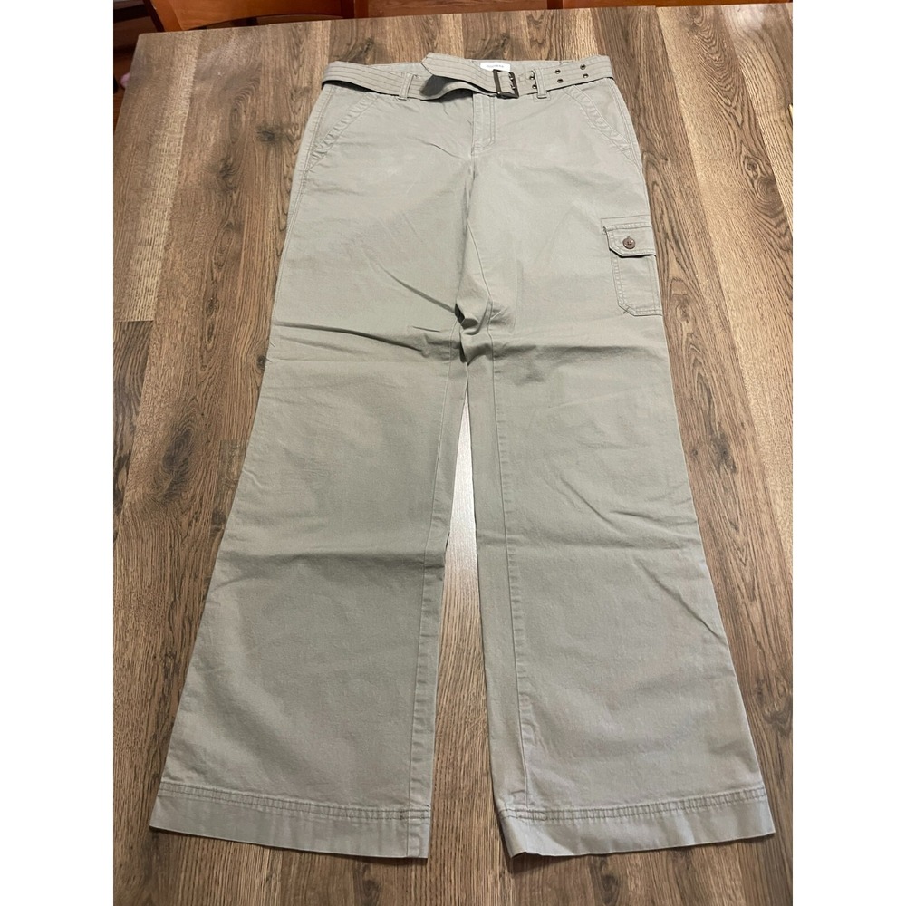 DOCKERS Pants, Women's Size 8, Green, Ideal Fit, Built in Belt, Cargo Pockets